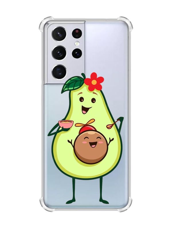 Чохол з потовщеними кутами на Samsung Galaxy S21 Ultra :: Малюк Авокадо (принт 309)