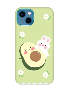 Чохол для iPhone 13 mini :: Авокадо і зайченя (принт 311)