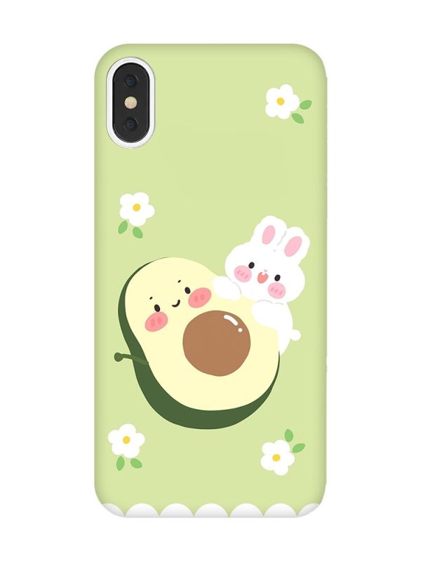 Чохол на iPhone X / XS :: Авокадо і зайченя (принт 311)
