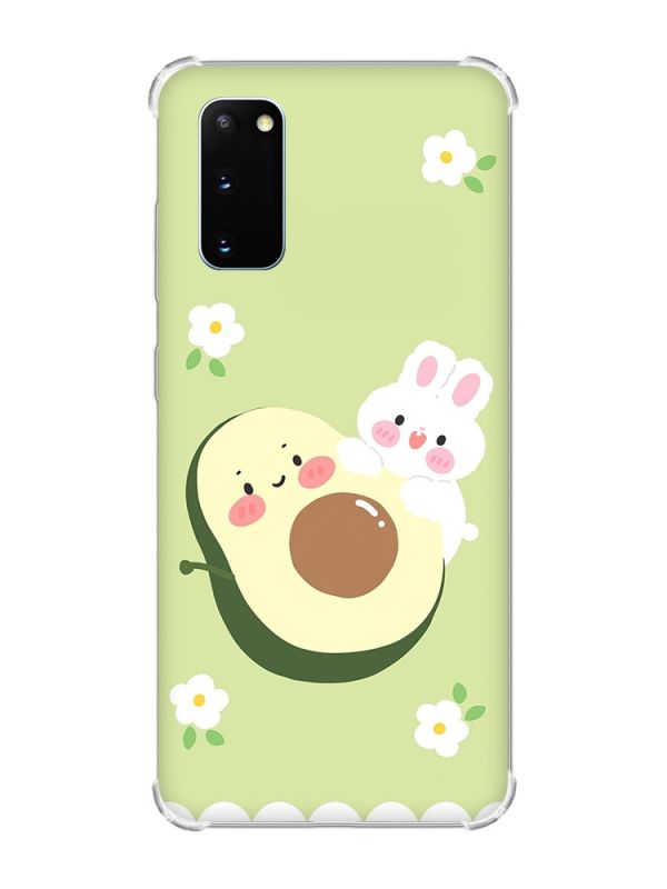 Чохол із потовщеними кутами на Samsung Galaxy S20 Plus :: Авокадо і зайченя (принт 311)