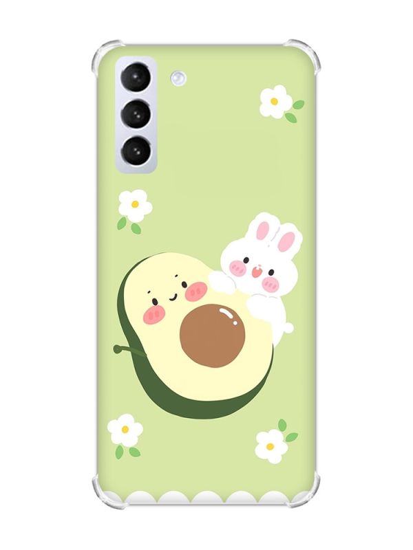 Чохол з потовщеними кутами на Samsung Galaxy S21 (G991) :: Авокадо і зайченя (принт 311)