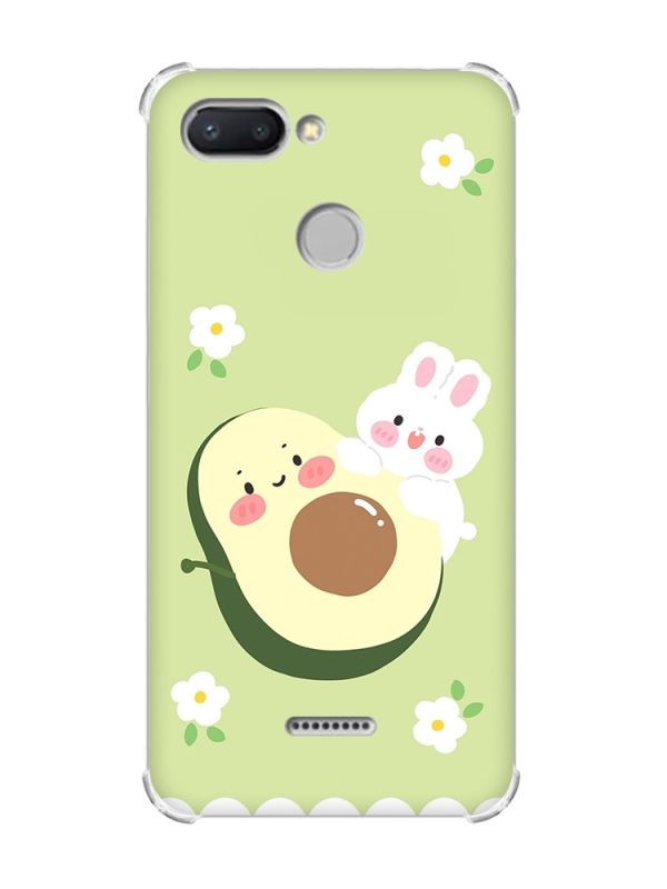 Чохол із потовщеними кутами для Xiaomi Redmi 6 :: Авокадо і зайченя (принт 311)