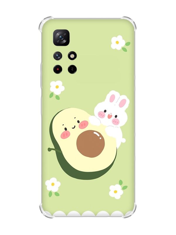 Чохол з потовщеними кутами на Xiaomi Redmi Note 11 4G :: Авокадо і зайченя (принт 311)