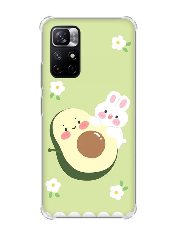 Чохол з потовщеними кутами на Xiaomi Redmi Note 11 5G :: Авокадо і зайченя (принт 311)