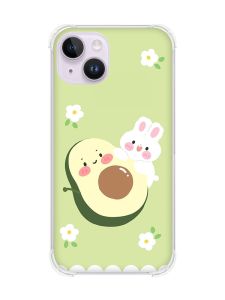 Чохол із потовщеними кутами на iPhone 14 :: Авокадо і зайченя (принт 311)