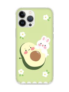 Чохол із потовщеними кутами на iPhone 14 Pro Max :: Авокадо і зайченя (принт 311)