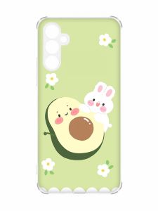 Чохол з потовщеними кутами на Samsung A34 5G :: Авокадо і зайченя (принт 311)