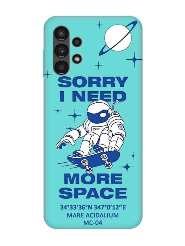 Матовий бірюзовий чохол на Samsung Galaxy A13 4G :: Космонавт на скейті (принт 248)