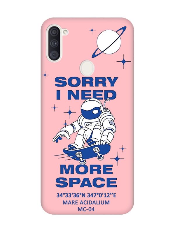 Матовий рожевий чохол на Samsung Galaxy A11 :: Космонавт на скейті (принт 248)