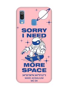 Матовий рожевий чохол на Samsung Galaxy A30 (2019) / A20 (2019) :: Космонавт на скейті (принт 248)