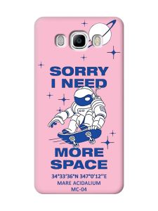 Матовий рожевий чохол на Samsung Galaxy J7(2016) J710 :: Космонавт на скейті (принт 248)