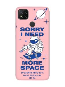 Матовий рожевий чохол на Xiaomi Redmi 9C/10A :: Космонавт на скейті (принт 248)