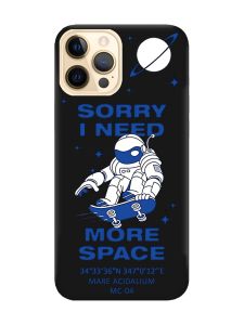 Матовий чорний чохол на Apple iPhone 12 Pro Max :: Космонавт на скейті (принт 248)