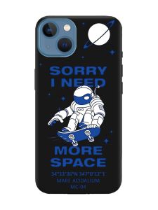 Матовий чорний чохол на Apple iPhone 13 :: Космонавт на скейті (принт 248)