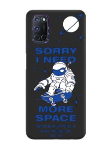 Матовий чорний чохол на Oppo A52/A72/A92 :: Космонавт на скейті (принт 248)