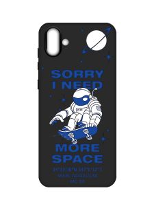 Матовий чорний чохол на Samsung Galaxy A04 :: Космонавт на скейті (принт 248)