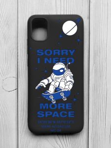 Матовий чорний чохол на Samsung Galaxy A04E/A042 :: Космонавт на скейті (принт 248)