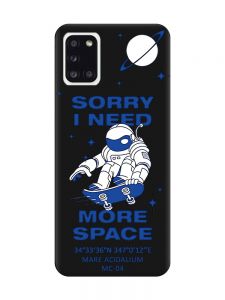 Матовий чорний чохол на Samsung Galaxy A31 :: Космонавт на скейті (принт 248)