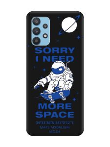 Матовий чорний чохол на Samsung Galaxy A32 :: Космонавт на скейті (принт 248)