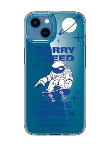Прозорий чохол для iPhone 13 mini :: Космонавт на скейті (принт 248)