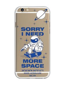 Прозорий чохол на iPhone 6/6s :: Космонавт на скейті (принт 248)