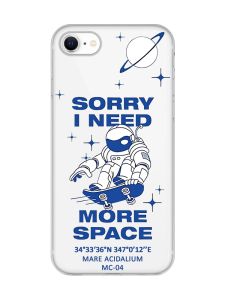 Прозорий чохол для iPhone 7, 8 :: Космонавт на скейті (принт 248)