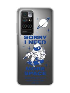 Прозорий чохол для Xiaomi Redmi 10 :: Космонавт на скейті (принт 248)