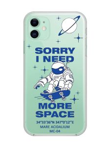 Прозорий чохол на Apple iPhone 11 (6,1) :: Космонавт на скейті (принт 248)