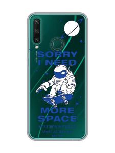 Прозорий чохол на Huawei Y6p :: Космонавт на скейті (принт 248)