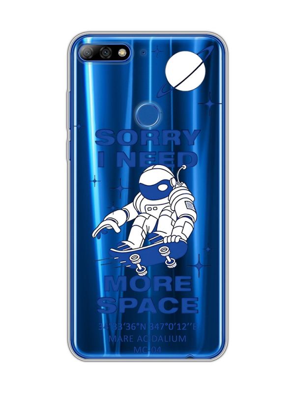 Прозорий чохол на Huawei Y7 2018 / Y7 prime 2018 :: Космонавт на скейті (принт 248)