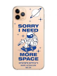 Прозорий чохол на iPhone 11 Pro Max (6,5) :: Космонавт на скейті (принт 248)