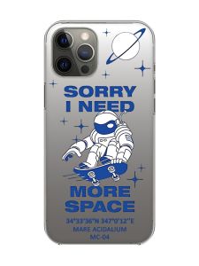 Прозорий чохол на iPhone 12 Pro Max :: Космонавт на скейті (принт 248)