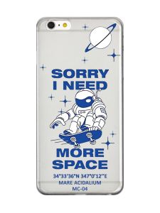 Прозорий чохол на iPhone 6+/6 Plus :: Космонавт на скейті (принт 248)