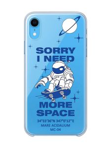 Прозорий чохол на iPhone XR :: Космонавт на скейті (принт 248)