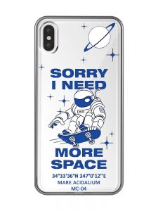 Прозорий чохол на iPhone XS Max :: Космонавт на скейті (принт 248)