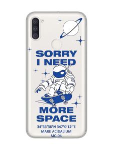 Прозорий чохол на Samsung Galaxy A11 :: Космонавт на скейті (принт 248)