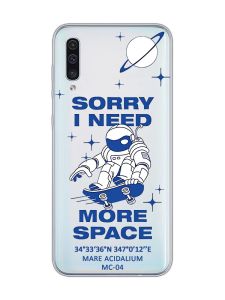 Прозорий чохол на Samsung Galaxy A50 (2019) A505 :: Космонавт на скейті (принт 248)