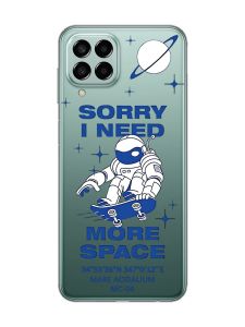 Прозорий чохол на Samsung Galaxy M33 5G :: Космонавт на скейті (принт 248)