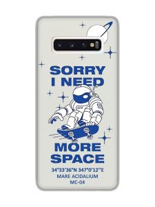 Прозорий чохол на Samsung Galaxy S10 :: Космонавт на скейті (принт 248)
