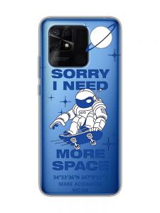 Прозорий чохол на Xiaomi Redmi 10C :: Космонавт на скейті (принт 248)