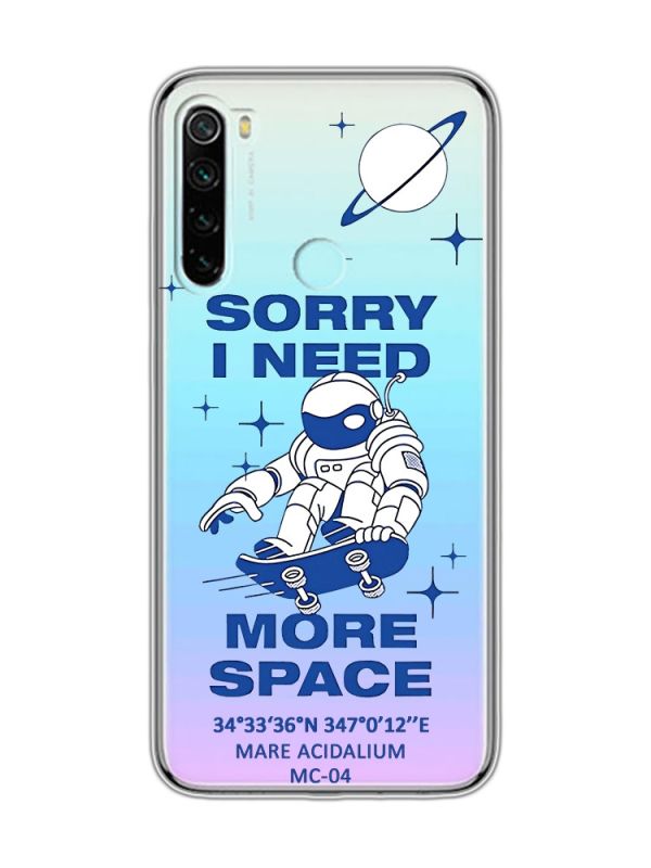 Прозорий чохол на Xiaomi Redmi Note 8  :: Космонавт на скейті (принт 248)