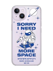 Прозорий чохол із захистом камери на iPhone 14 :: Космонавт на скейті (принт 248)