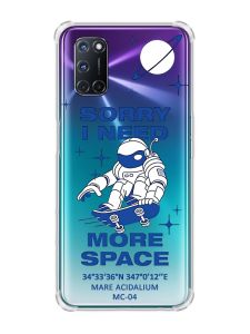 Чохол з потовщеними кутами на Oppo A52/A72/A92 :: Космонавт на скейті (принт 248)