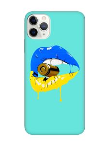 Матовий бірюзовий чохол на iPhone 11 Pro Max (6.5) :: Губи і патрон (принт 264)