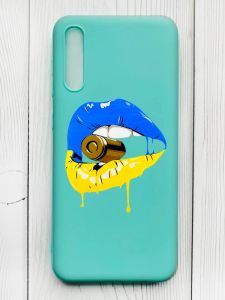 Матовий бірюзовий чохол на Samsung Galaxy А50 (2019) А505F :: Губи і патрон (принт 264)