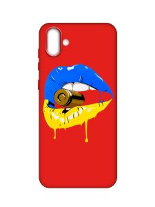 Матовий червоний чохол на Samsung Galaxy A04 :: Губи і патрон (принт 264)