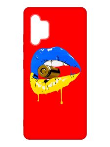 Матовий червоний чохол на Samsung Galaxy A32 :: Губи і патрон (принт 264)