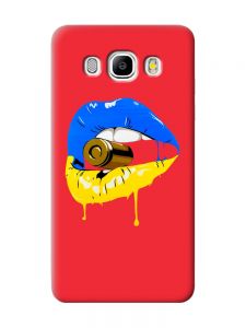 Матовий червоний чохол на Samsung Galaxy J5 (2016) J510 :: Губи і патрон (принт 264)