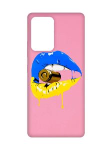 Матовий рожевий чохол на Samsung Galaxy A52 :: Губи і патрон (принт 264)
