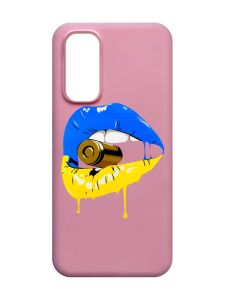 Матовий рожевий чохол на Xiaomi Redmi Note 11 4G :: Губи і патрон (принт 264)